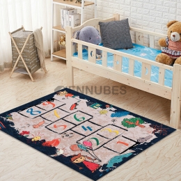 Alfombra Antideslizante Lavable de Rayuela de Dibujos Animados para Bebé