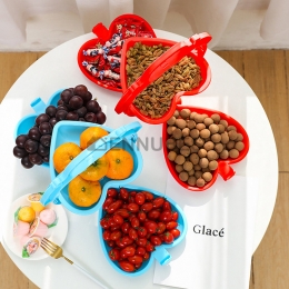 Plato Plástico de Fruta Caramelo Plegable Forma de Corazón Lindo