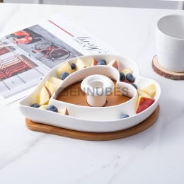 Platos de Salsa Frutas Cerámica Rejilla Combinación Creativo