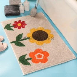 Alfombra Lavable Antideslizante Suave de Flores para Bebés