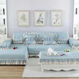 Cojín de Sofá con Faldón de Tela de 100% Algodón para Cuatro Estaciones