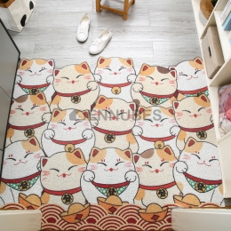 Alfombra Antideslizante Lavable de Gato de la Fortuna para Bebé
