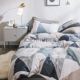 Funda Nórdico Puro Algodón Sábana Patrones Geométricos