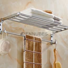 Estante de Baño Cobre Doble Capa Plegable Toallero