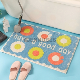 Alfombra Lavable Antideslizante de Margaritas para Bebé