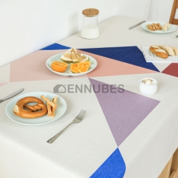 Mantel Antimancha de Patrones Geométricos de Estilo Nórdico