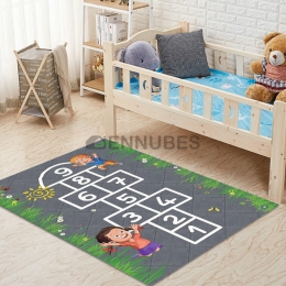 Alfombra Antideslizante Lavable de Números de Dibujos Animados para Bebés