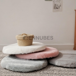 Cojín Felpa Almohada Redonda Color Sólido Amortiguar Nórdica