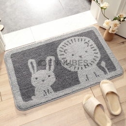 Alfombrilla Lavable de Suelo de Flocado de Dibujos Animados Simple