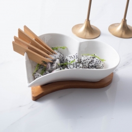 Bols Porcelana Cerámica Cuenco Ensaladera Frutas Blanco Melocotón