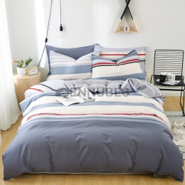 Funda Nórdica de 100% Algodón con Rayas Naturales