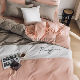 Funda Puro Algodón Sábana Letras Sencillez