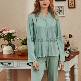 Pijamas Mujeres Algodón Camisero Traje