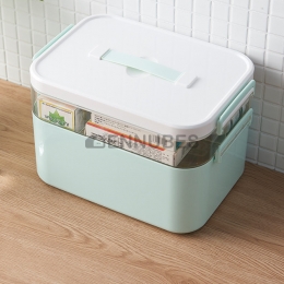 Caja de Almacenamiento de 2 Capas Portátil para el Hogar