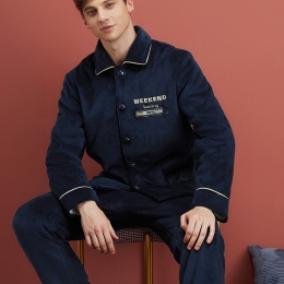 Pijamas Hombre Grueso Invierno Solapa
