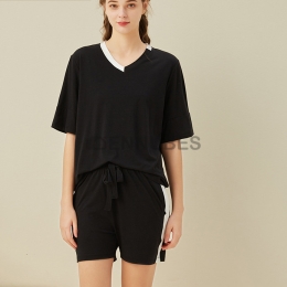 Pijamas Traje Negro Verano Mujeres