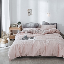 Funda Nórdica de 100% Algodón con Bordado de Cuadro