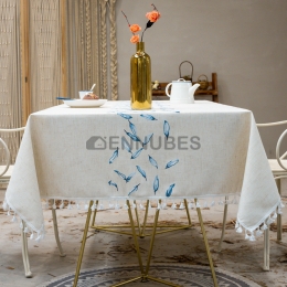 Manteles Encaje Borlas de Hojas Impermeable a Prueba de Aceite