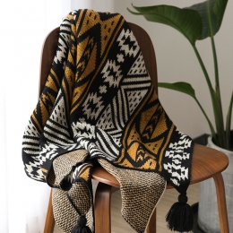 Manta de Sofá Siesta De Punto Estilo Nórdico Cómodo Negro