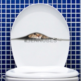 Pegatina de Idea de Gato con Cremallera