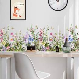 Pegatinas Creativas para Sala de Estar con Flores