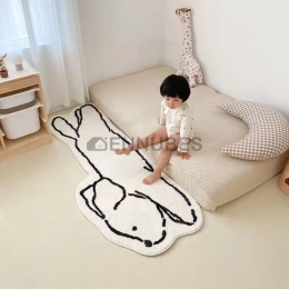 Alfombra Lavable Blanca de Dibujos Animados para Bebés