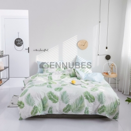 Funda Nórdica de 100% Algodón con Planta Verde