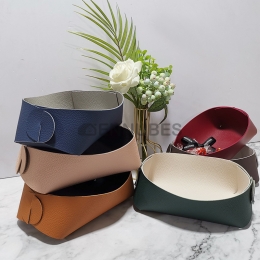 Caja de Almacenamiento de Estuche Cosmético de Cuero PU para el Hogar