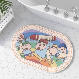Alfombra Lavable Antideslizante de Crayon Shin-chan de Dibujos Animados para Bebé