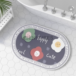 Alfombra Lavable Antideslizante de Flores para Bebés