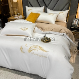 Funda Nórdica de 100% Algodón con Bordado sobre Pluma