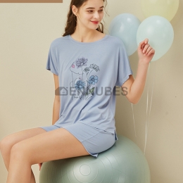 Pijama Estampado Flor Mujer Verano Traje