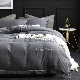 Funda Nórdica de 100% Algodón con Bordado Letra Sencilla