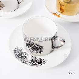 Taza de Porcelana Creatividad Espejo Reflectante Chapado