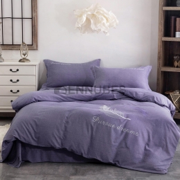 Funda Nórdica de 100% Algodón con Bordado Pluma y Letra