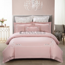 Funda Nórdica de 100% Algodón con Bordado de Estilo Sencillo