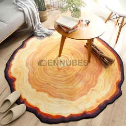 Alfombra Circular de Anillo Anual de Árbol Antiguo Creativo