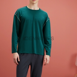 Pijamas Hombre Color Sólido Otoño