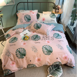 Funda Nórdica de 100% Algodón con Hoja Mediterránea Sencilla