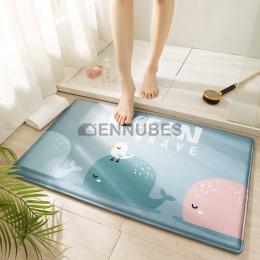 Alfombrilla Lavable de Forro Polar para Decoración del Hogar de Dibujos Animados