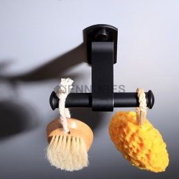 Gancho Doble Negro de Pared