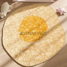 Alfombra Lavable Antideslizante Gruesa Redonda de Huevo para Bebé