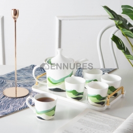 Taza de Café Terraza Porcelana Hervidor de Agua Simple y Fresco