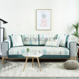 Funda de Sofá de Estilo Europeo Fresca y Transpirable con Hoja