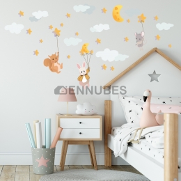 Pegatinas Animados de Conejo y Ratón