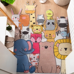 Alfombra Lavable Antideslizante de Animales Dibujos Animados para Bebé