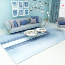 Alfombra Lavable Moderno Lujo Ligero Azul Nórdica INS