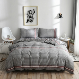 Funda Nórdica de 100% Algodón con Raya Combinada