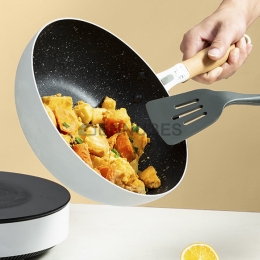 Sartén Casera Antiadherente Espesada Blanca