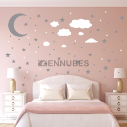 Pegatinas Divertidas de Estrellas y Nubes